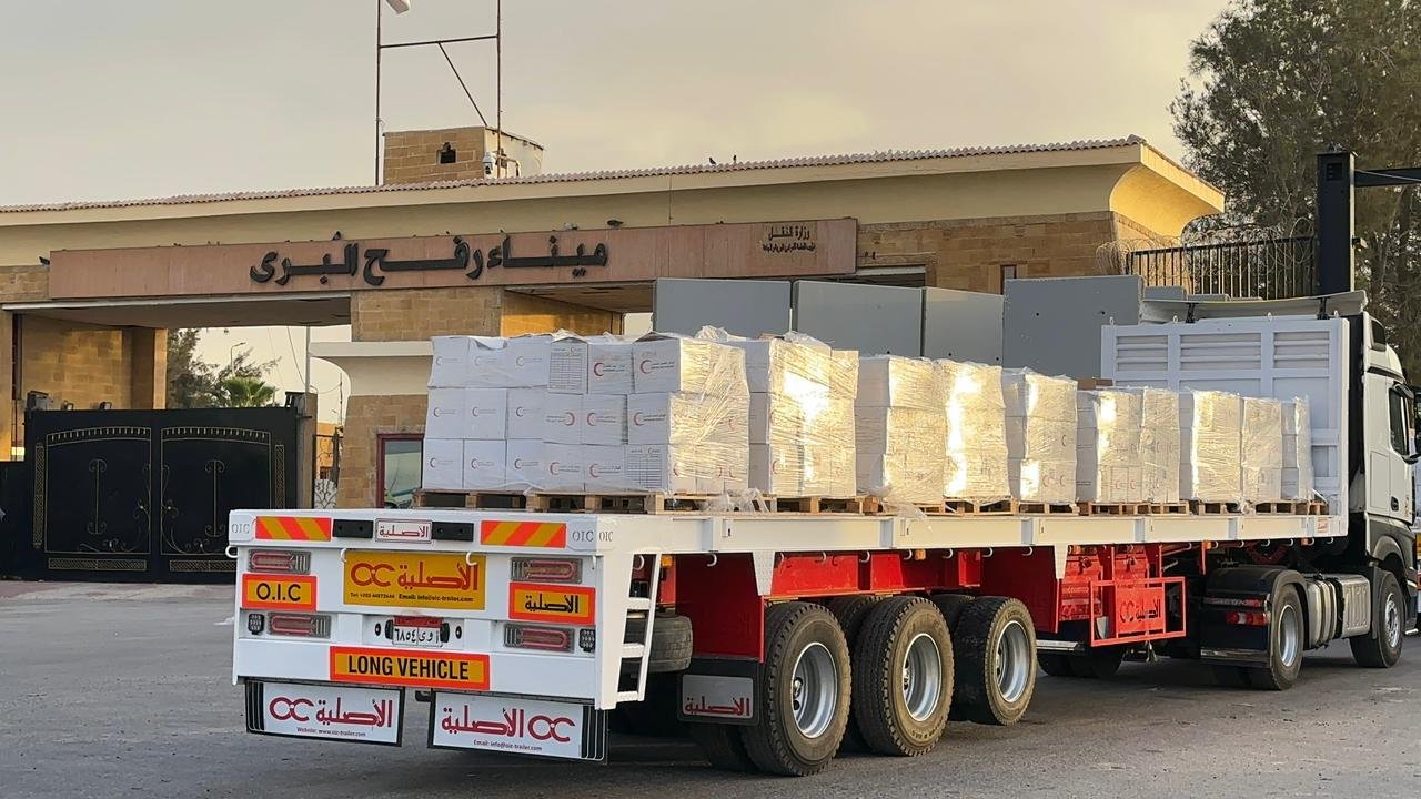 دخول المساعدات ميناء رفح البرى