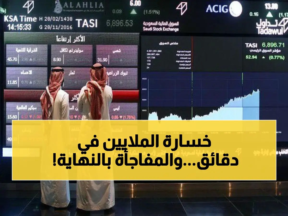  سوق الأسهم السعودي ينهار في قطاعات كبرى - الراجحي وأرامكو يواجهان ضغوطاً.. والأمل في "نمو" يحقق طفرة بـ128 نقطة!