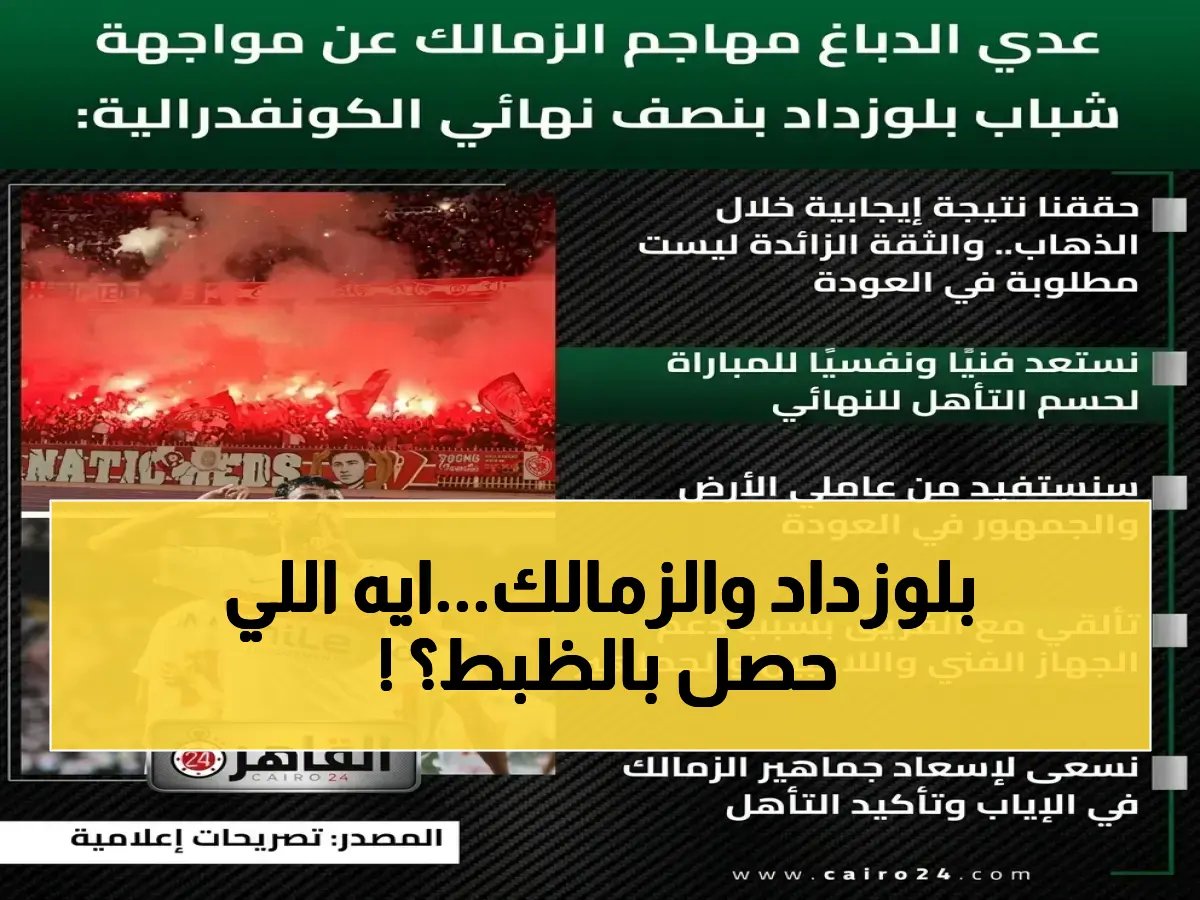  وفد الزمالك يزور بعثة بلوزداد في القاهرة… رسالة سرية قبل المواجهة المصيرية!