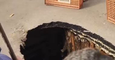 هبوط أرضى فى حدائق المعادى وتقديرات أولية بانفجار ماسورة مياه