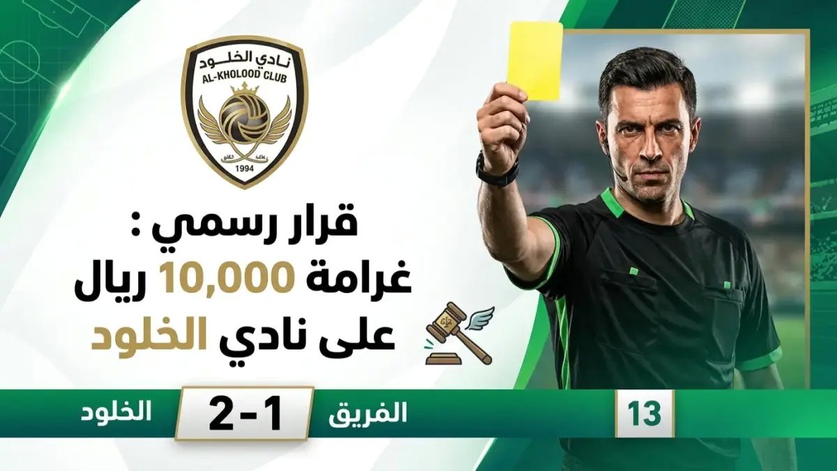 عاجل: الخلود يدفع 10 آلاف ريال... عقوبة نهائية لـ6 لاعبين!
