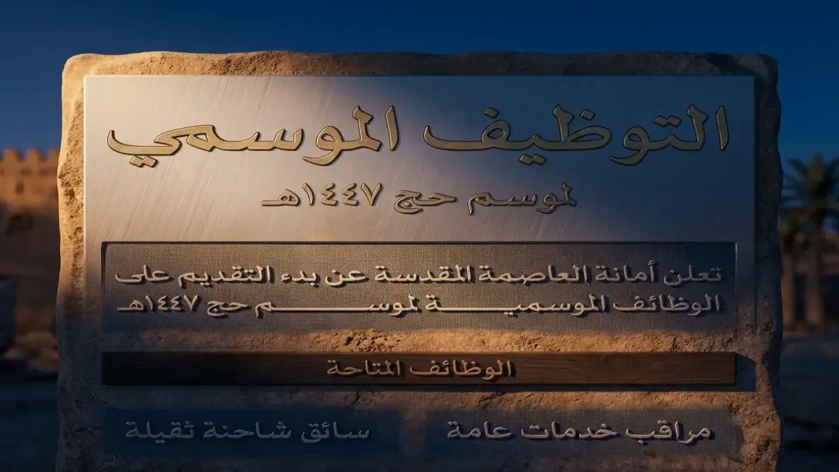 عاجل: أمانة العاصمة المقدسة تفتح باب التوظيف لموسم حج 1447.. 5 أيام فقط لتسجيل الكوادر الوطنية!