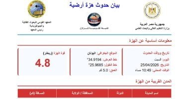 البحوث الفلكية: هزة أرضية بقوة 4.8 درجة جنوب اليونان