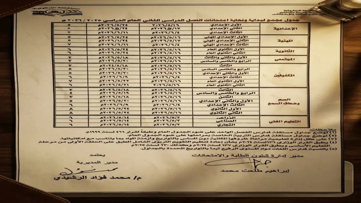 عاجل: جدول امتحانات الدقهلية 2026 يُصدم الطلاب وأولياء الأمور - تواريخ المواد كاملة هنا!