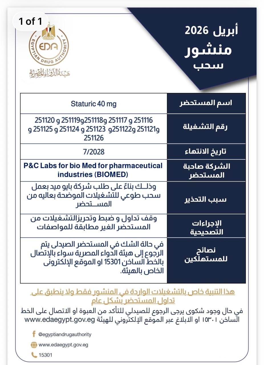 سحب دواء الكوليسترول