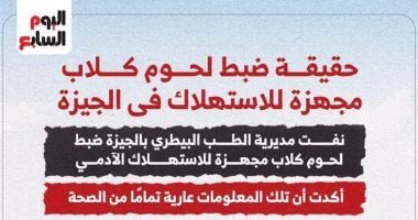 حقيقة ضبط لحوم كلاب مجهزة للاستهلاك الآدمى فى الجيزة.. إنفوجراف