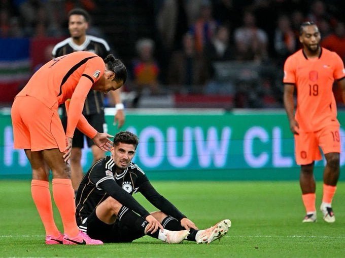 هافيرتز لاعب منتخب ألمانيا بعد إصابته هافيرتز لاعب منتخب ألمانيا بعد إصابته